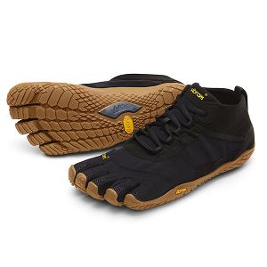 Vibram V-Trek Black/Gum Mens Trail Shoes | India-920763